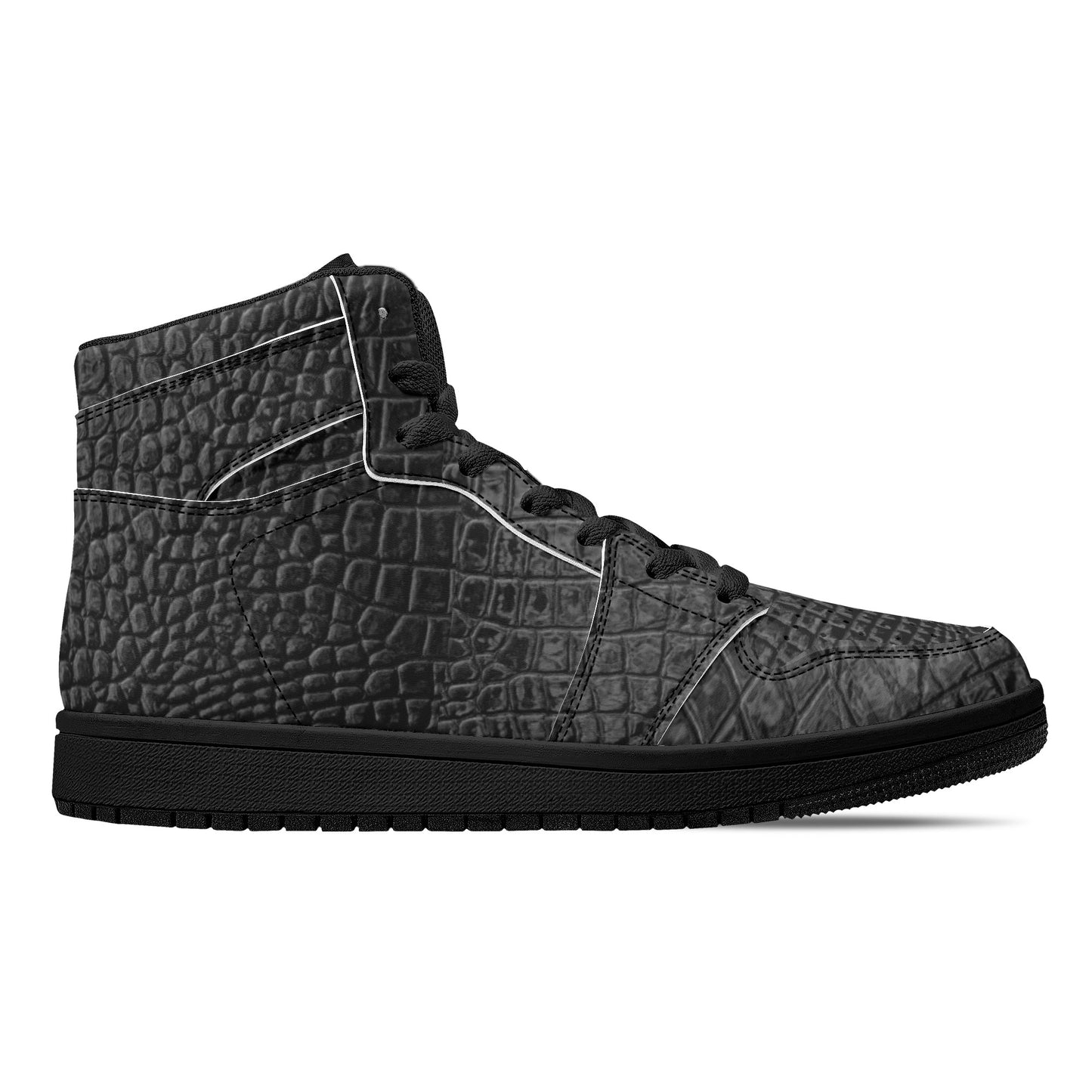 Women's Black High Top Leather Sneakers