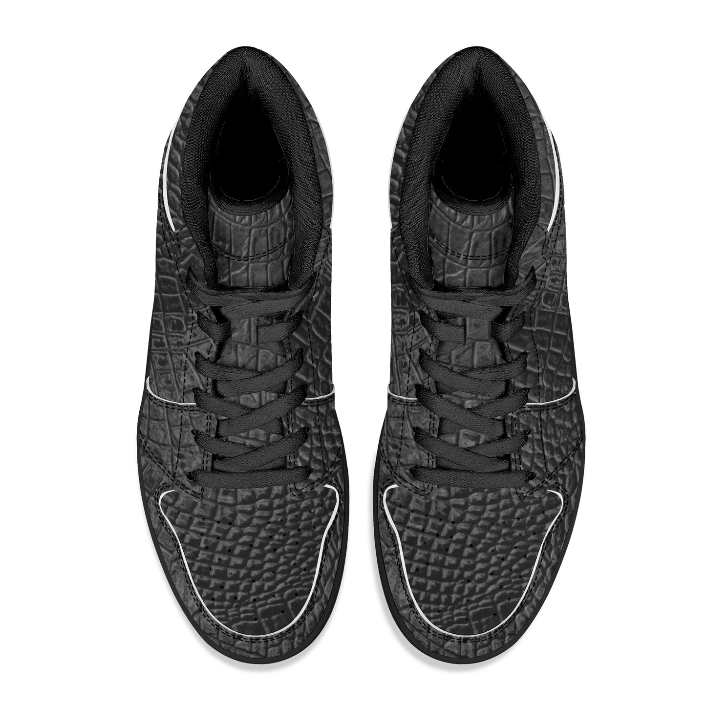 Women's Black High Top Leather Sneakers