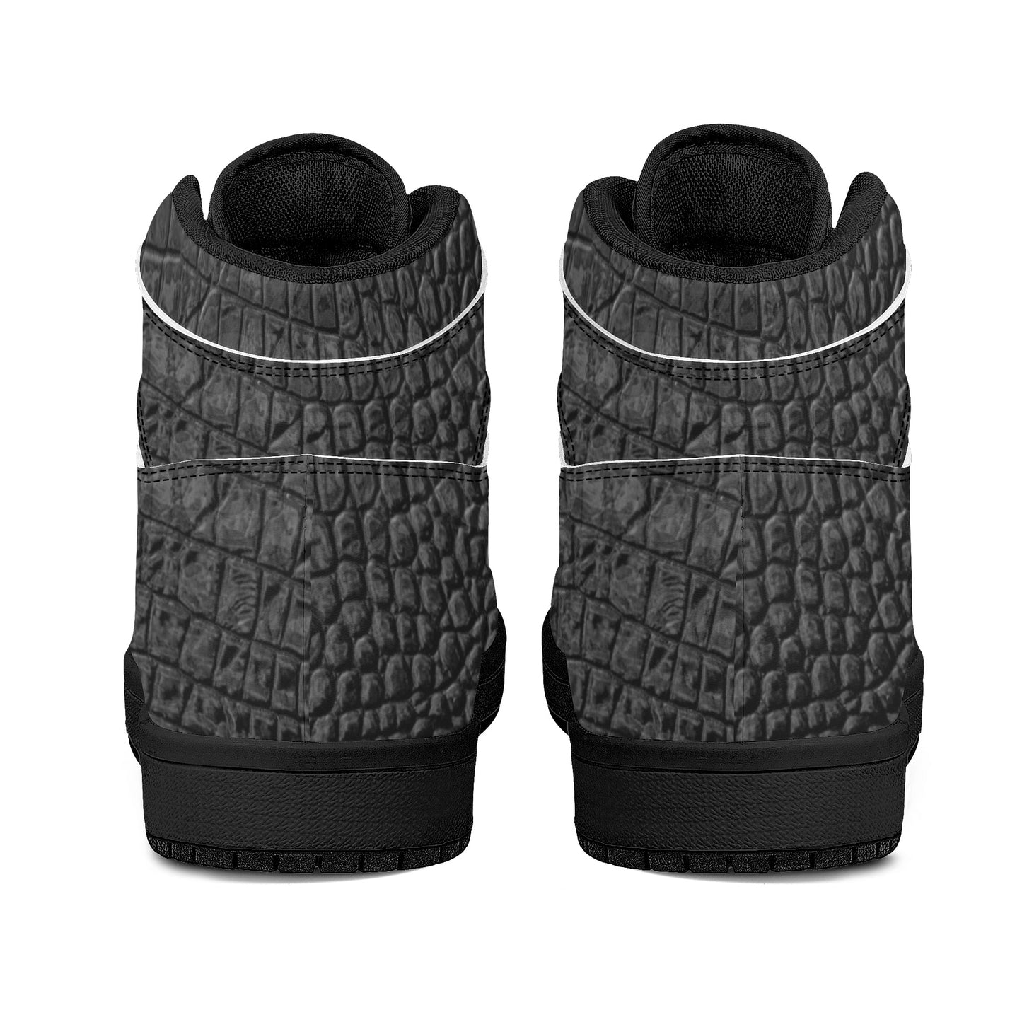 Women's Black High Top Leather Sneakers