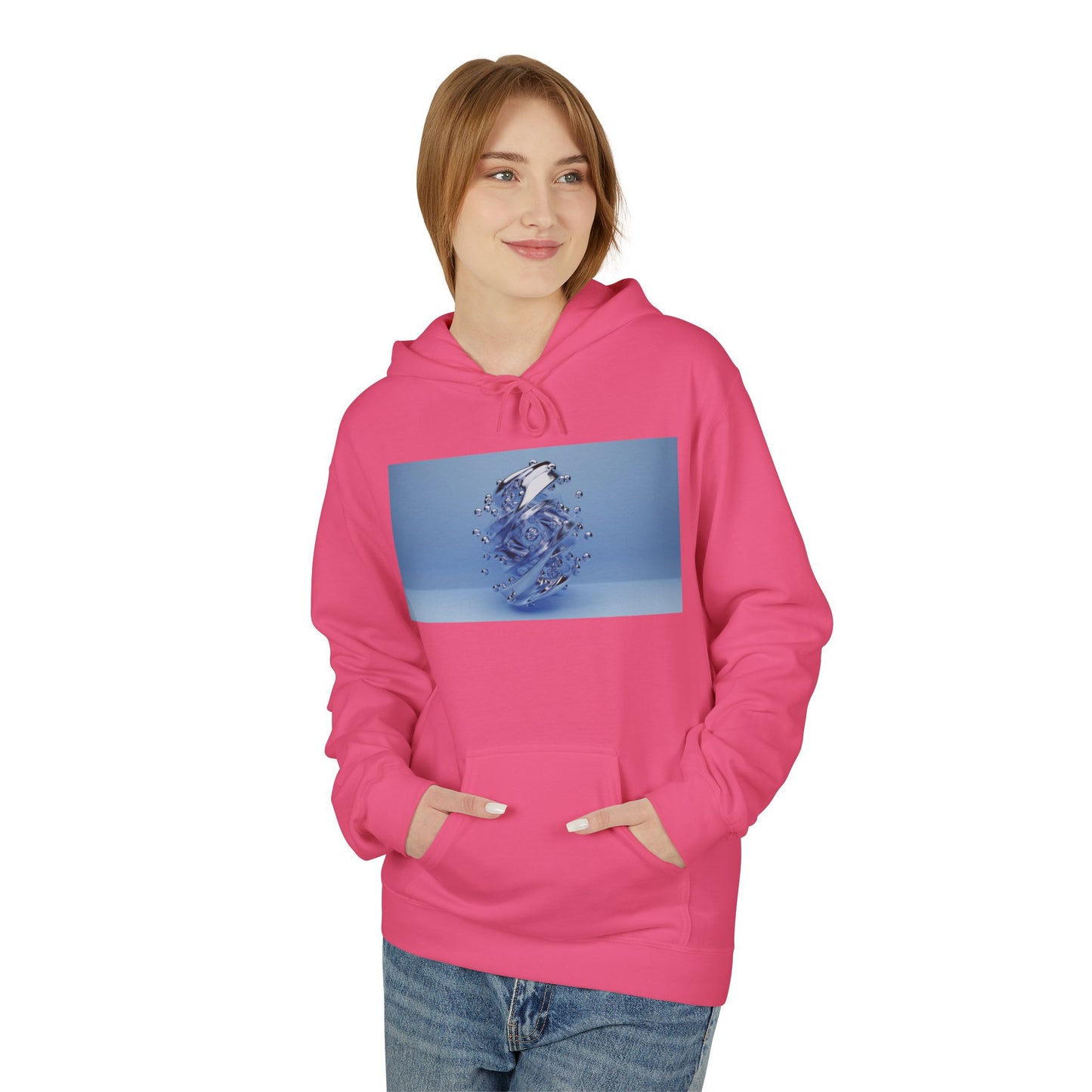 HOA Chic Water Splash Fleece Hoodie - Unisex Softstyle for Everyday Comfort