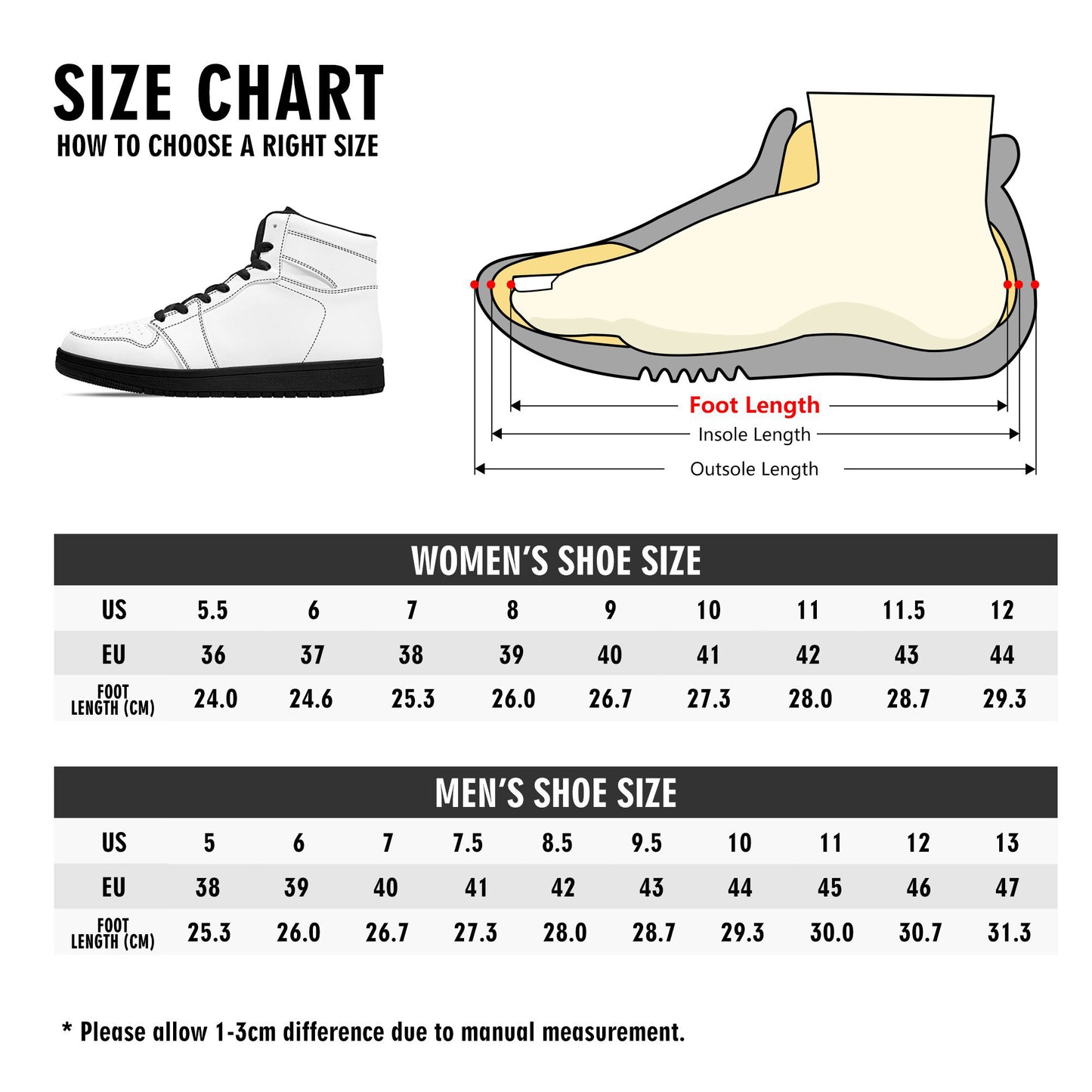 Women's Black High Top Leather Sneakers