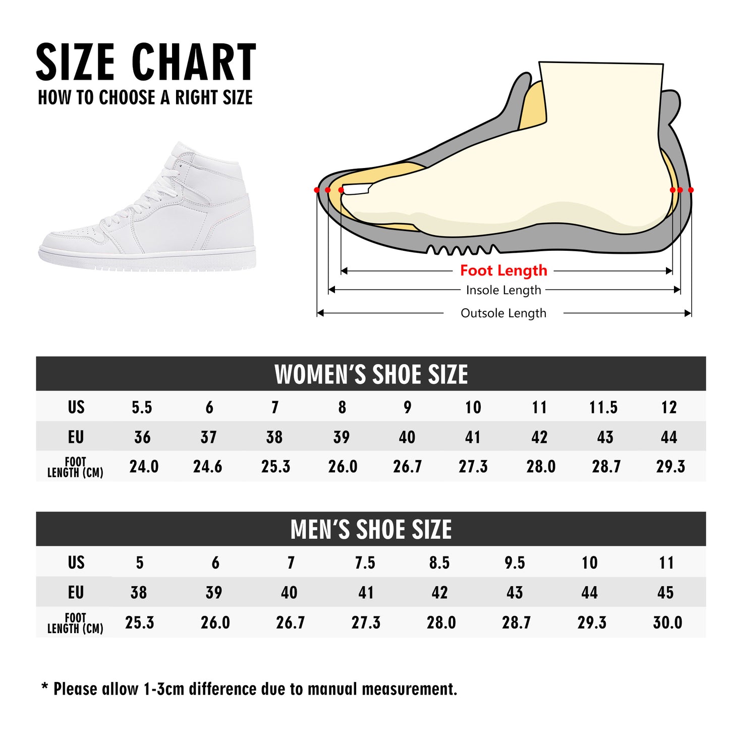 Men's High Top Skateboard Sneakers