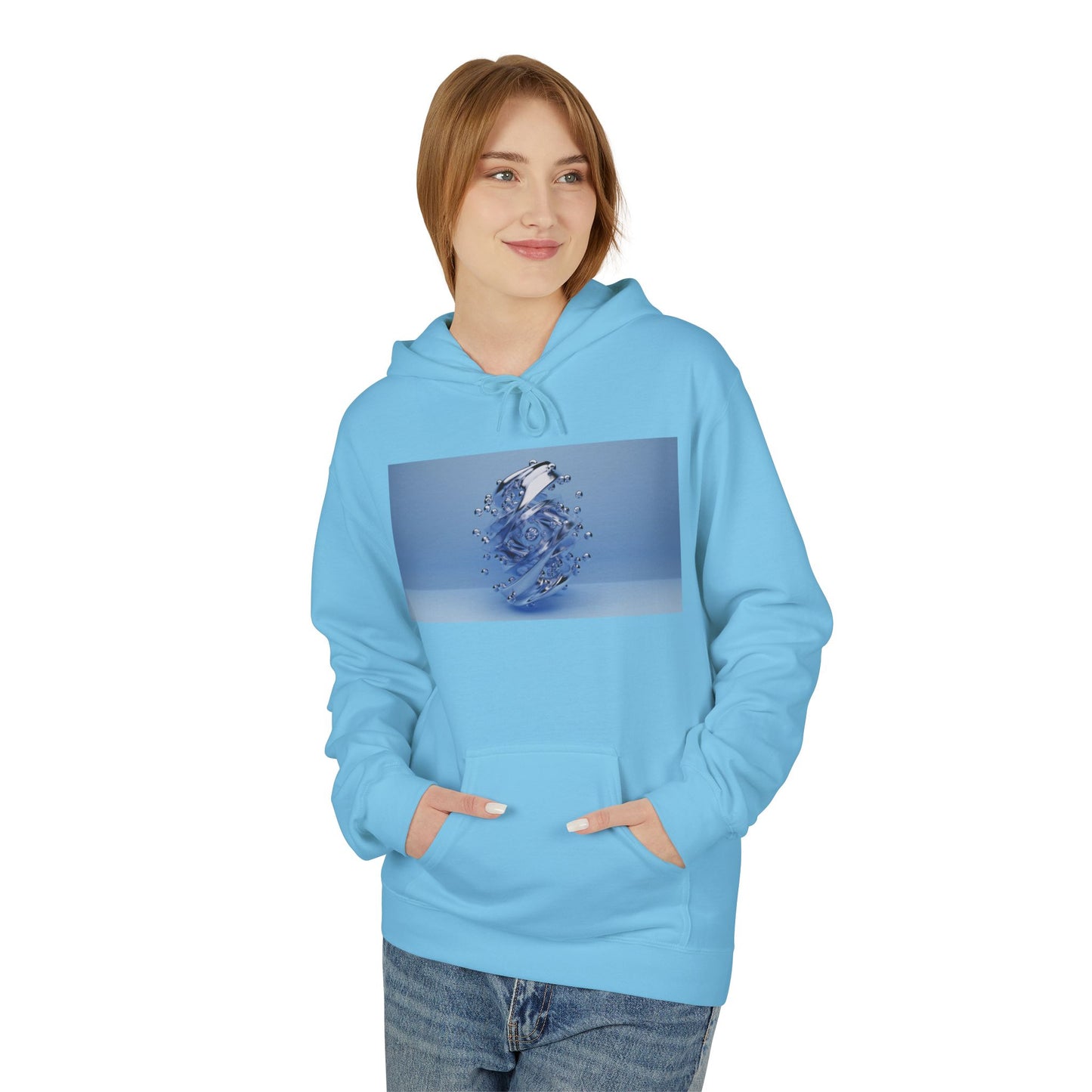HOA Chic Water Splash Fleece Hoodie - Unisex Softstyle for Everyday Comfort