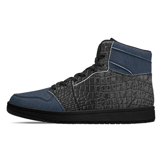 Women's Black High Top Leather Sneakers