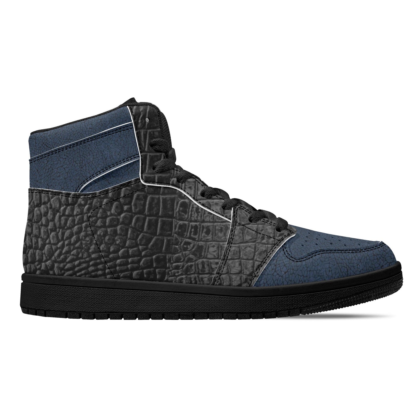 Women's Black High Top Leather Sneakers